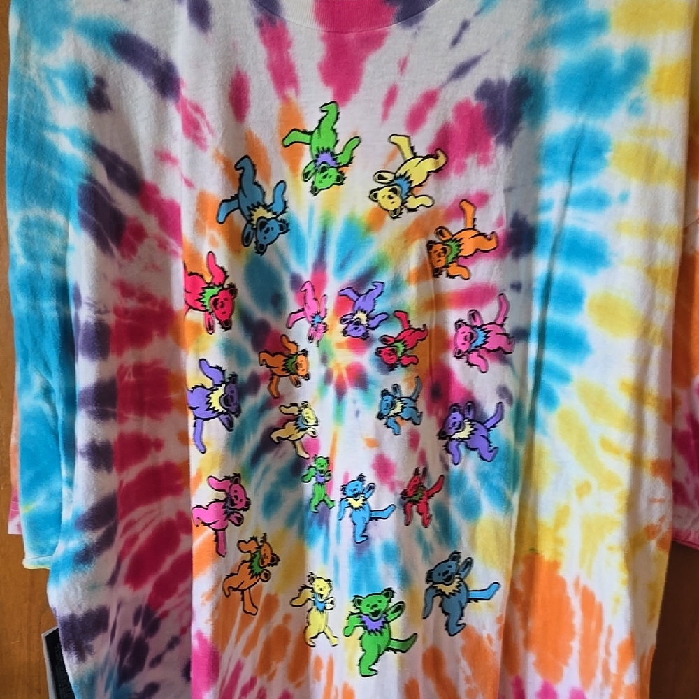 GRATFUL DEAD BEARS SIZE XL Colorful Tie-Dye Shirt M/F NEW WITH TAGS